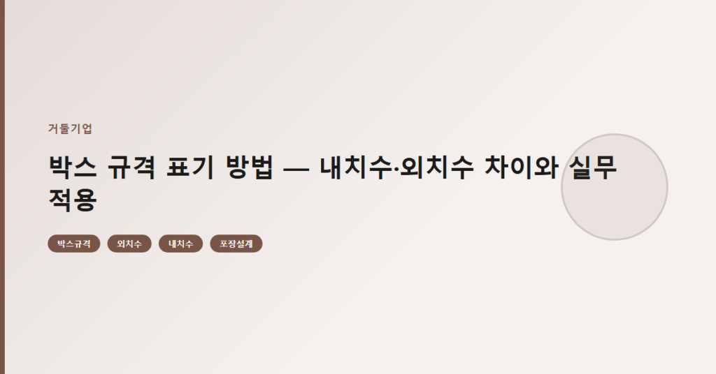 박스 규격 표기 방법 — 내치수·외치수 차이와 실무 적용