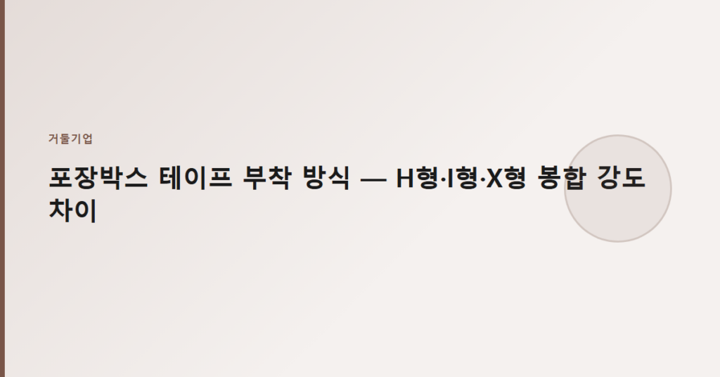 포장박스 테이프 부착 방식 — H형·I형·X형 봉합 강도 차이