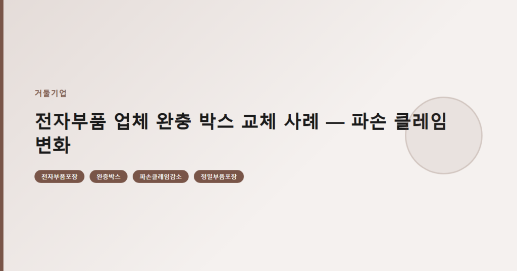 전자부품 업체 완충 박스 교체 사례 — 파손 클레임 변화