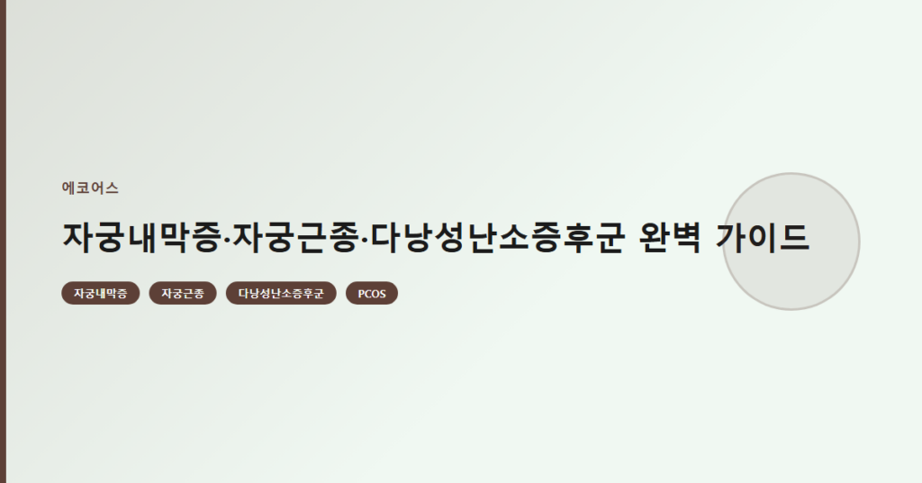 자궁내막증·자궁근종·다낭성난소증후군 완벽 가이드