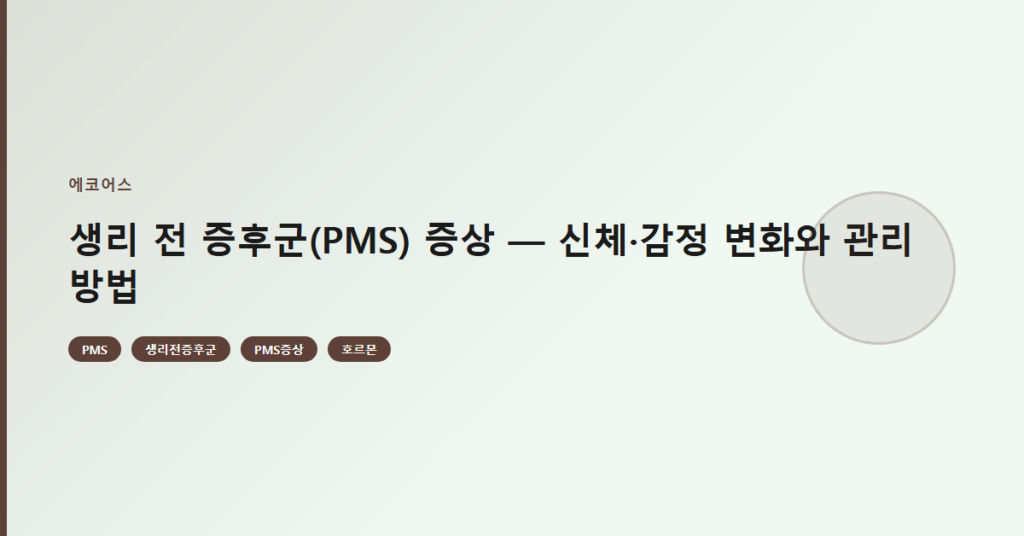 생리 전 증후군(PMS) 증상 — 신체·감정 변화와 관리 방법